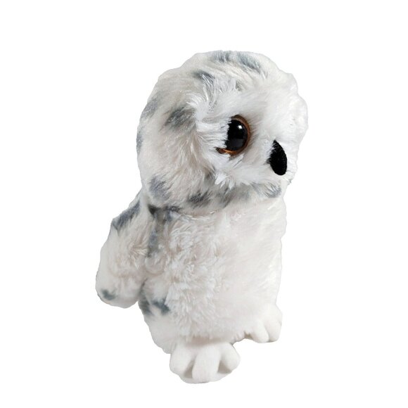 Aurora White Snowy Owl Spotted Plush 7" Stuffed Animal 2017 - Picture 2 of 5